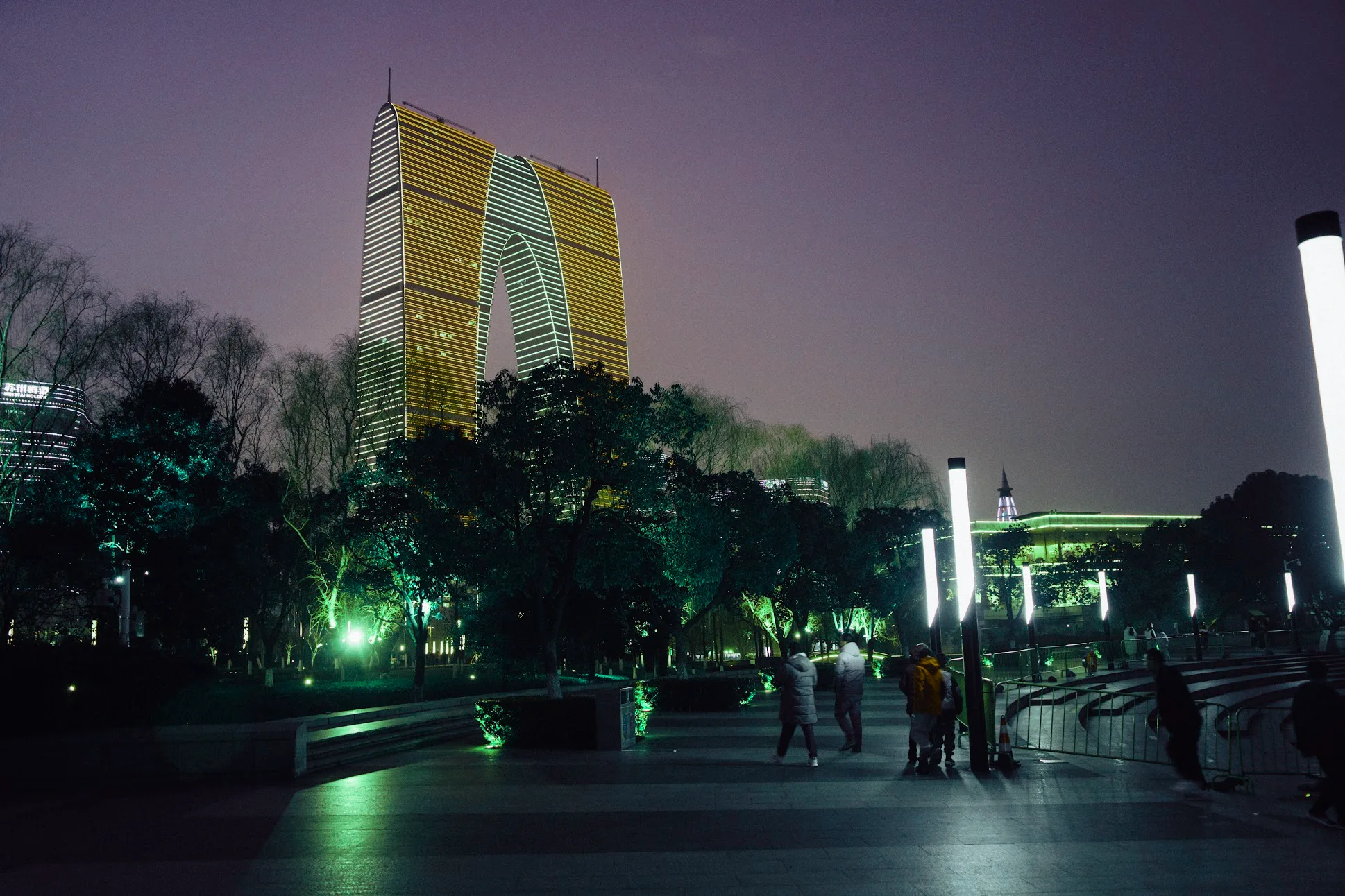 Gate of the Orient night photograph with rotated hue