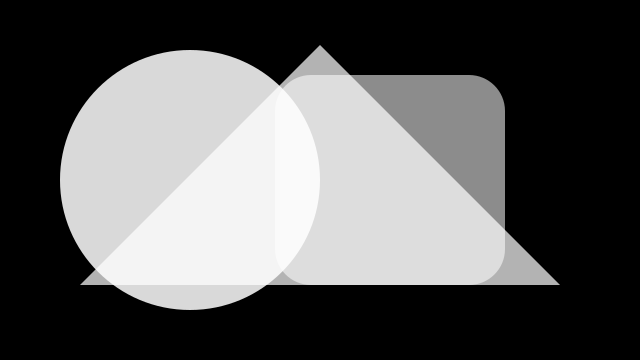 Channel test graphic showing transparency as a grayscale alpha channel